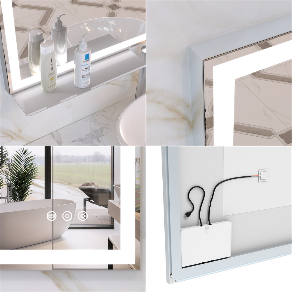 Smart Touch LED Bathroom Mirror with Adjustable Lighting