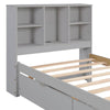 Cozy Grey Twin Bed with USB Charging & Storage Headboard