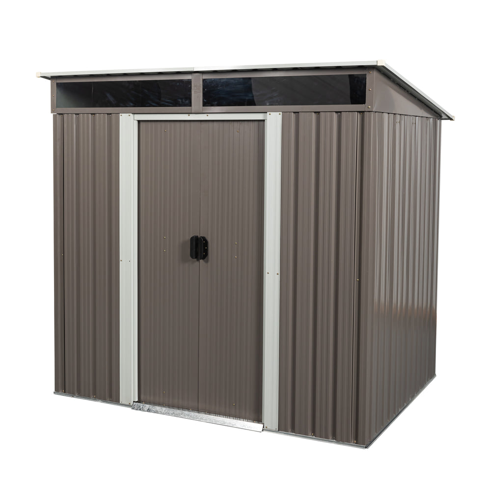 Outdoor Metal Storage Shed with Clear Panel View