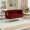 Chic Curved Loveseat in Wine Red