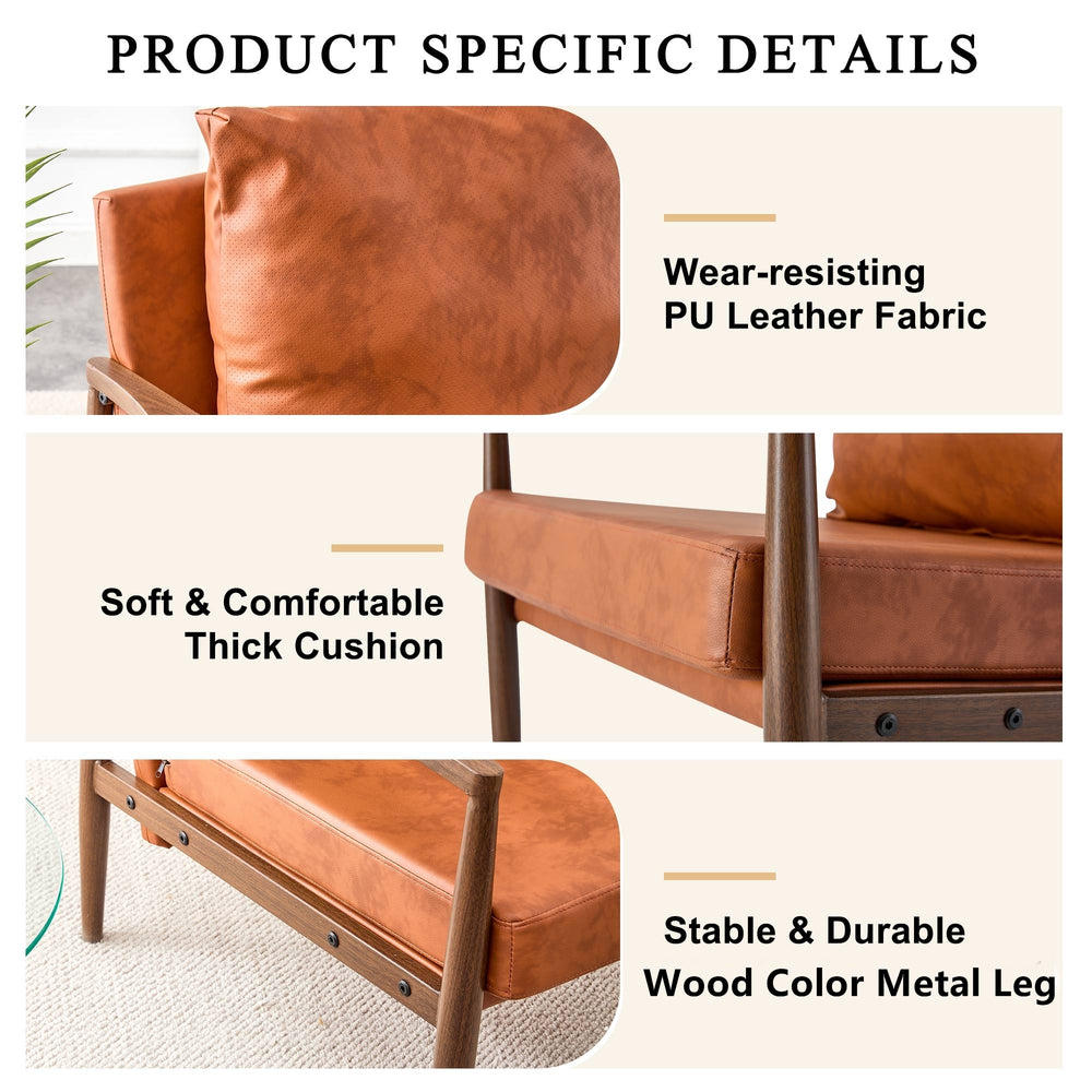 Chic Walnut Armchair with Plush Comfort