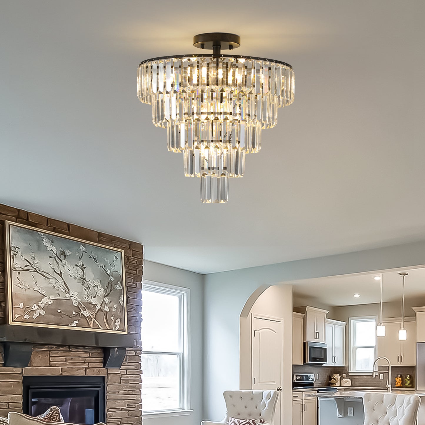 Elegant Black Crystal Chandelier for Modern Spaces