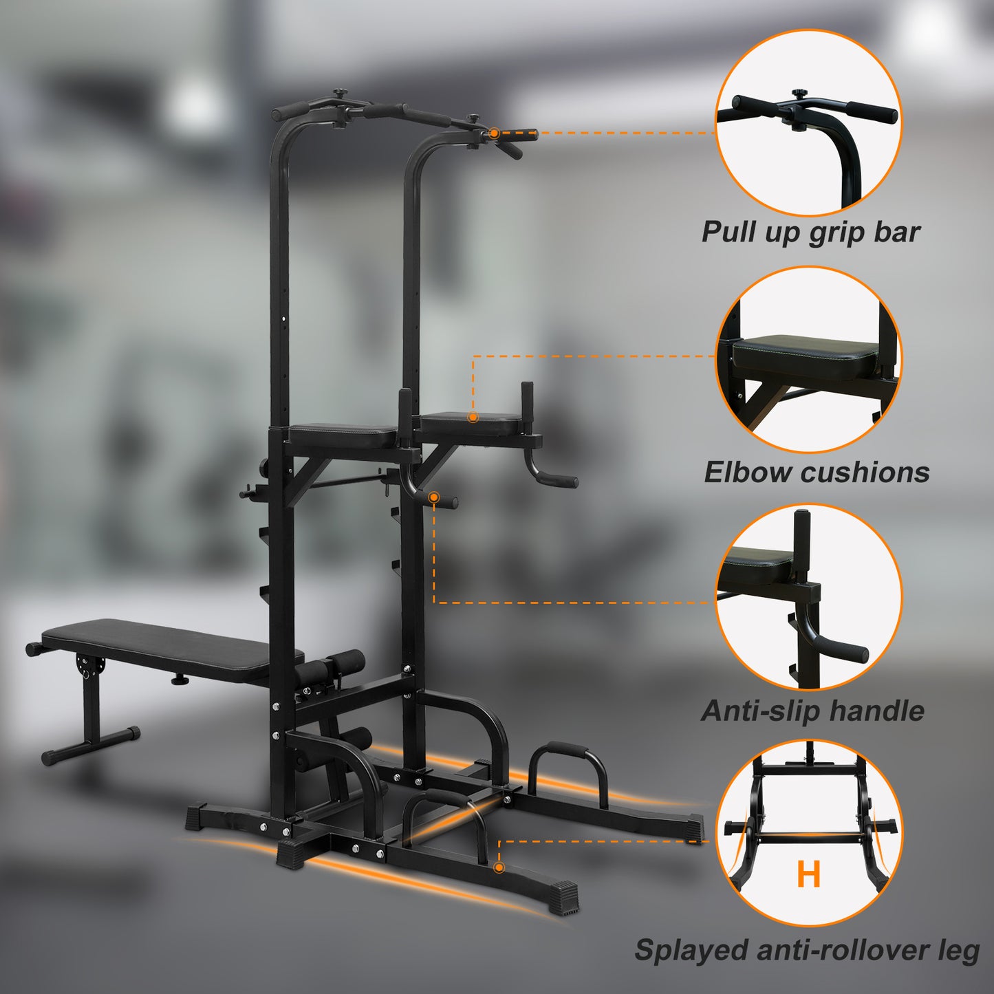 Ultimate Fitness Tower: Versatile Pull-Up & Dip Station