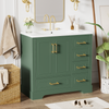 Charming Green Bathroom Vanity Set with Resin Sink