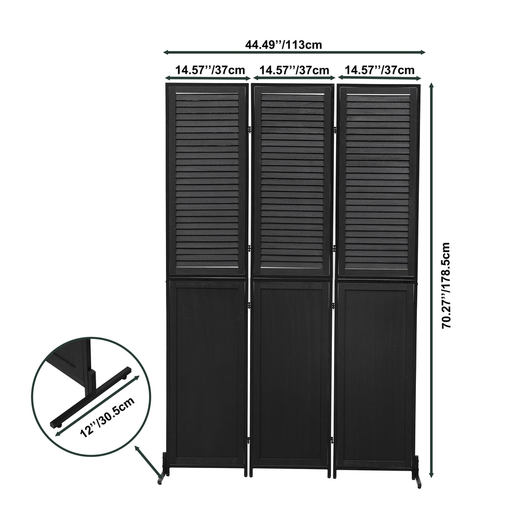 Chic Black Folding Room Divider