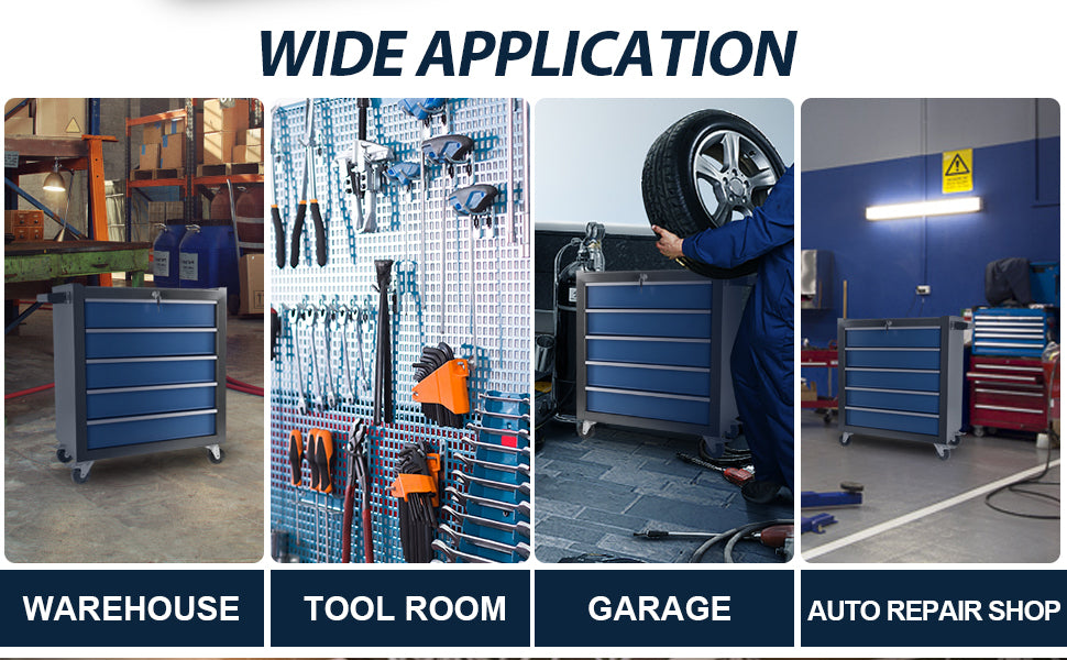 Rolling Tool Chest with Easy-Glide Drawers