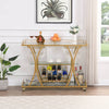 Glistening Gold Wine Bar Cart