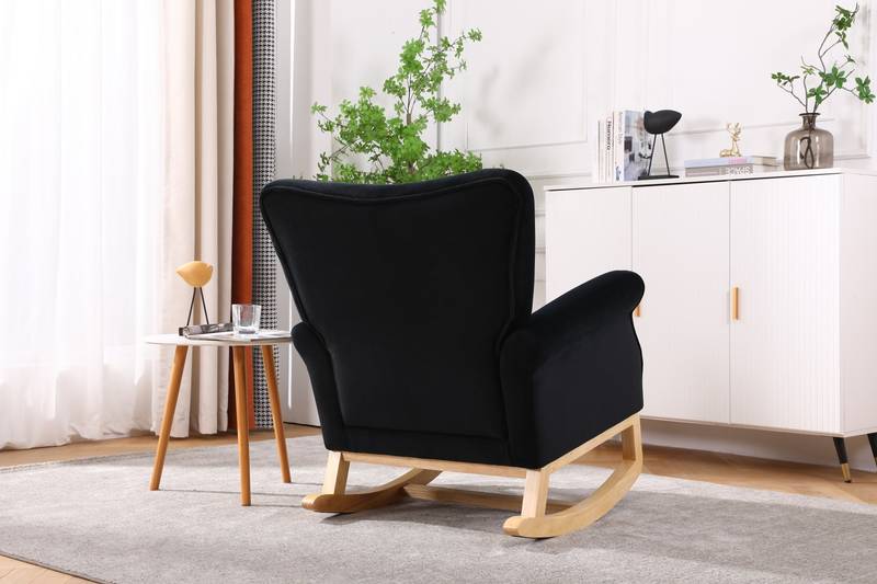 Velvet Mid-Century Rocker Chair