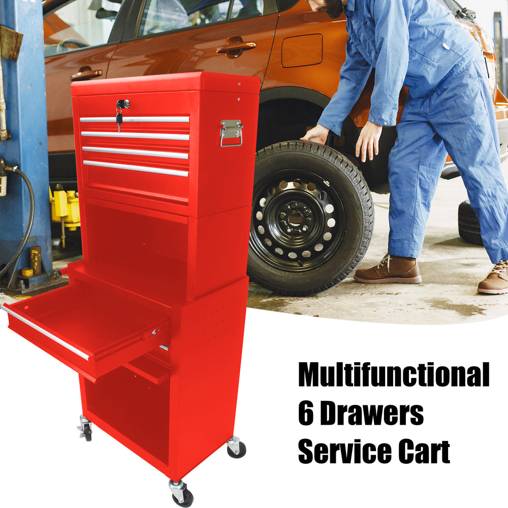 Rolling Red Tool Chest with Wheels & Drawers