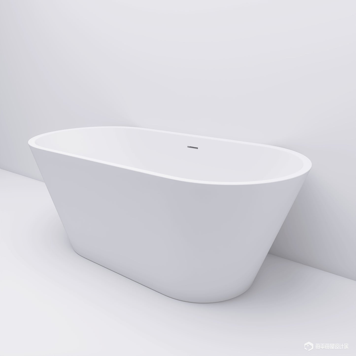 Classic Oval Freestanding Soaking Tub - Luxurious White Design