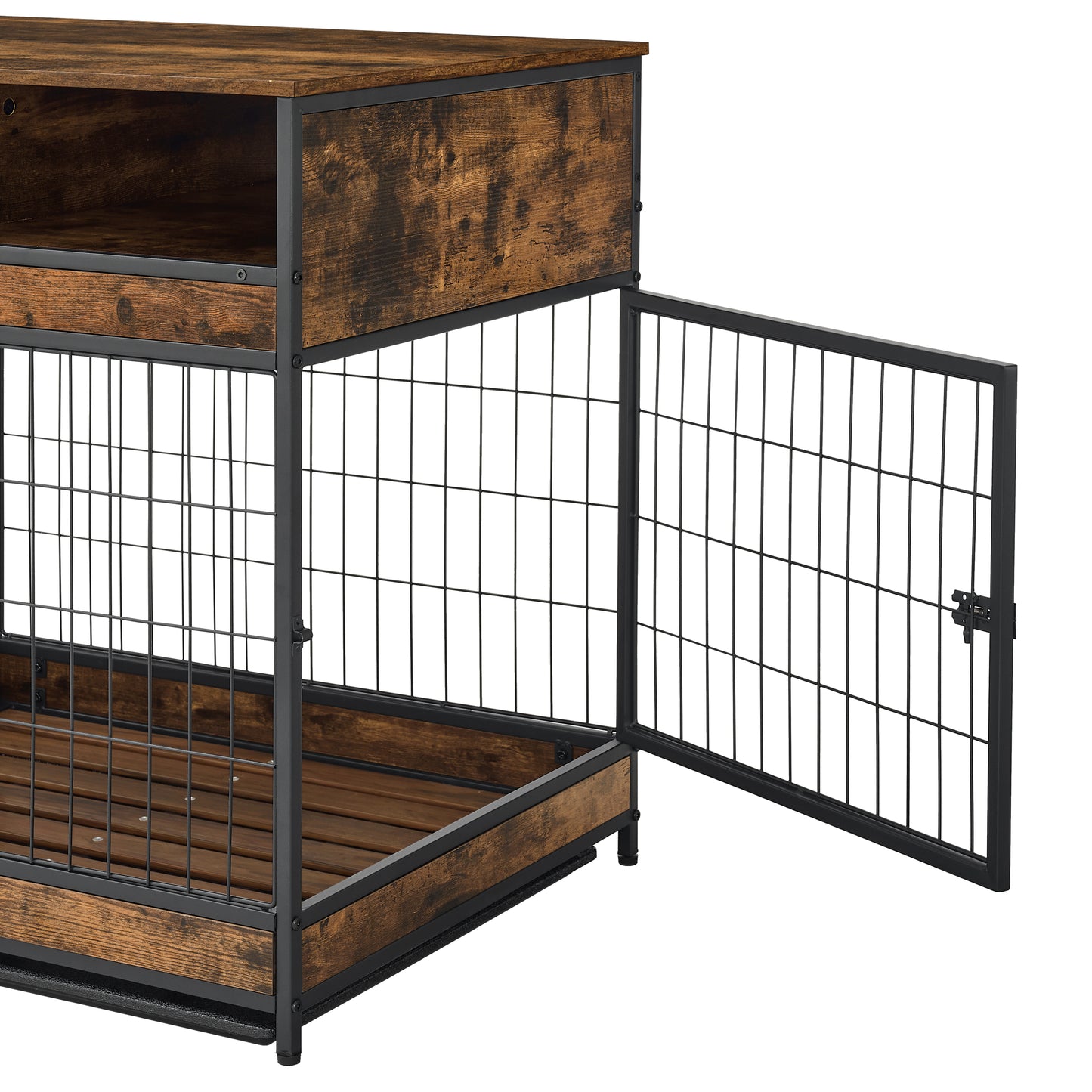 Rustic Dog Crate with Double Doors