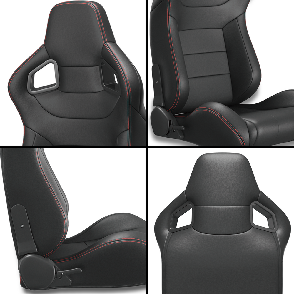 Dynamic Racing Seat Duo with Red Stitching