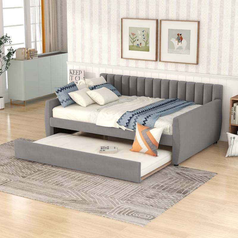 Cozy Gray Daybed with Hidden Trundle