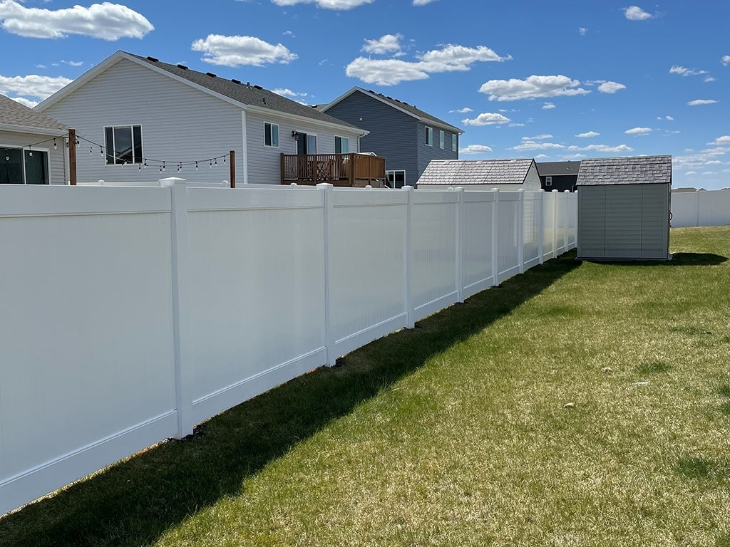 White Vinyl Privacy Fence Set