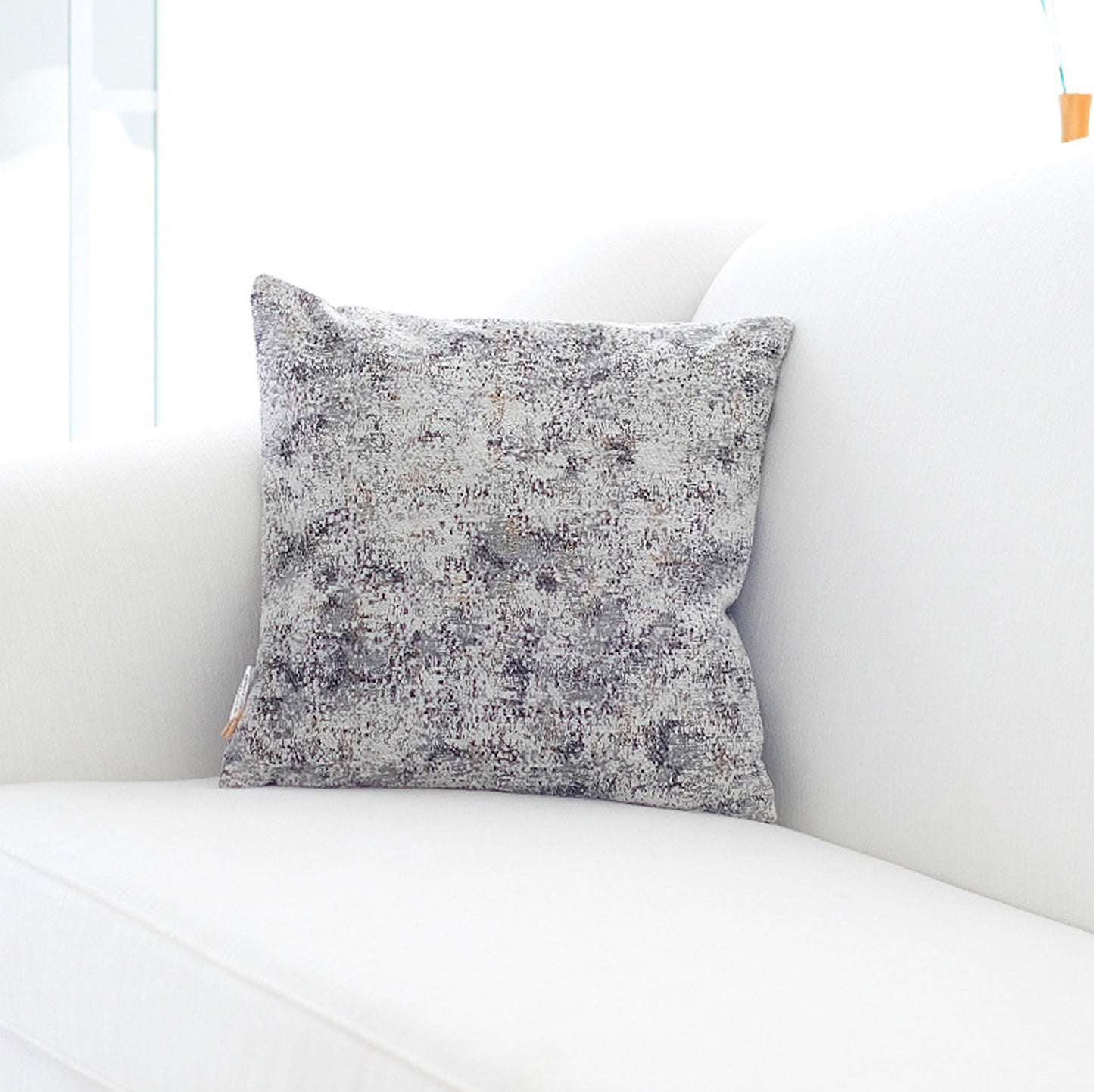 Chic Gray & Gold Chenille Pillow