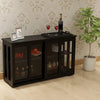 Chic Black Kitchen Cupboard with Glass Door