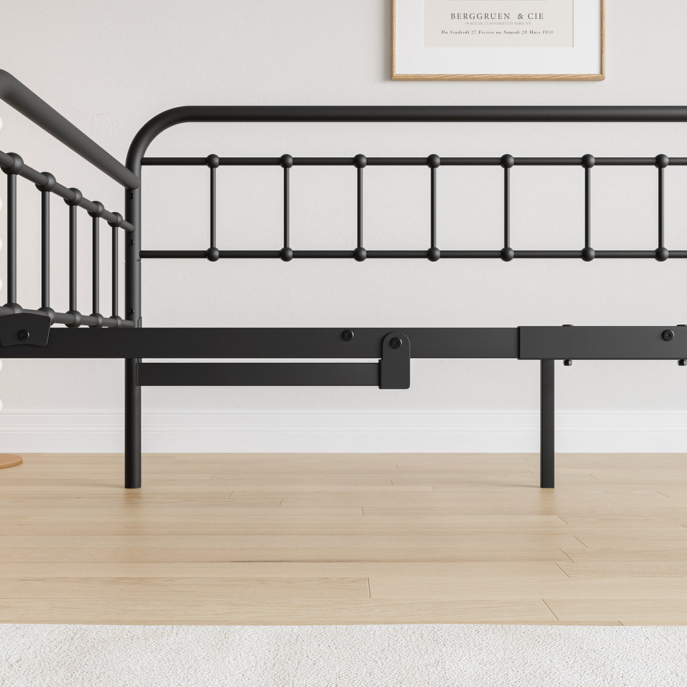 Stylish Twin Metal Daybed with Trundle - No Box Spring Needed!