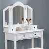 Charming White Vanity Set with Stool