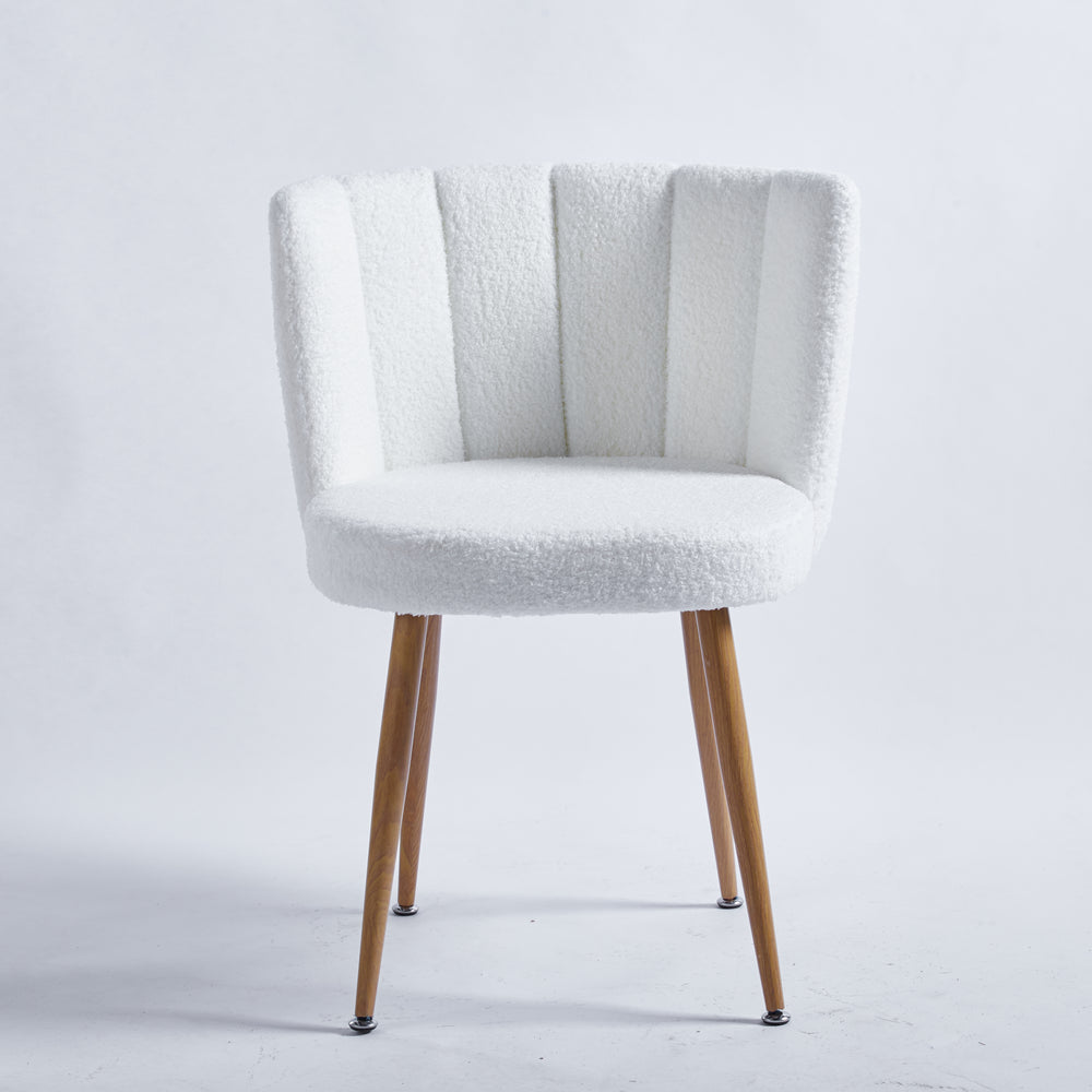 Chic White Dining Chairs - Set of Two with Cozy Cushions