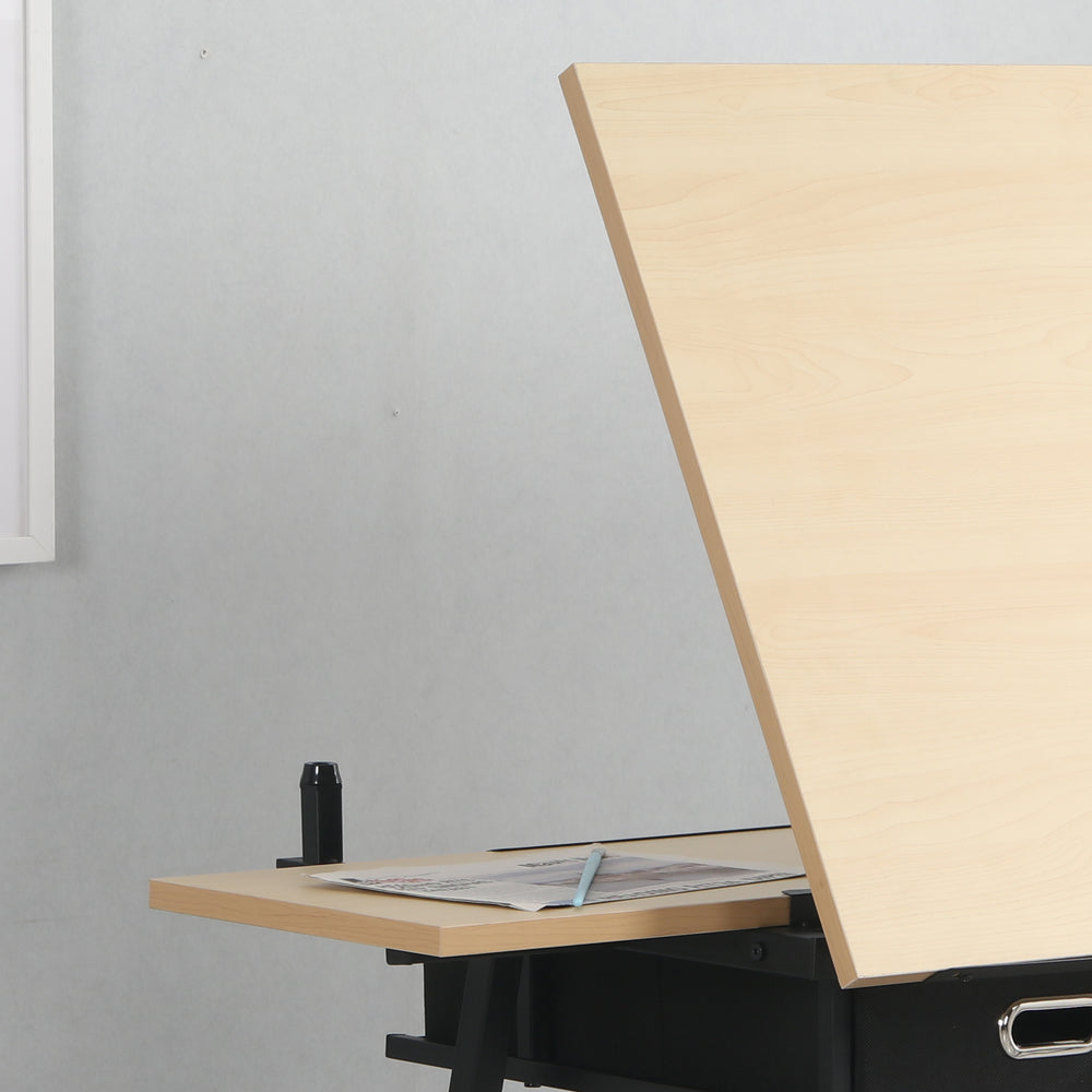 Versatile Drawing Desk with Storage and Stool