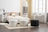 Elegant Ivory Storage Ottoman