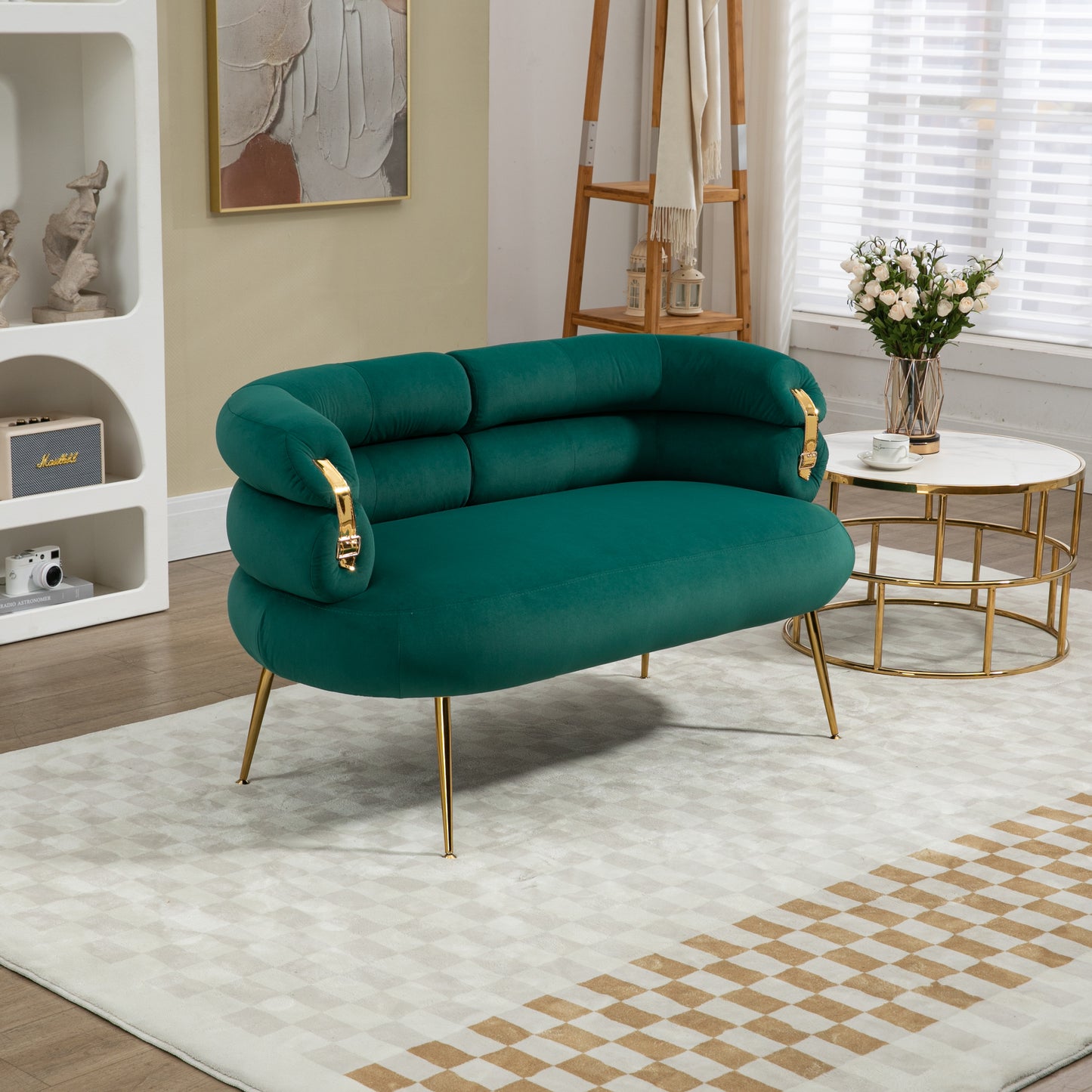 Chic Green Mini Loveseat