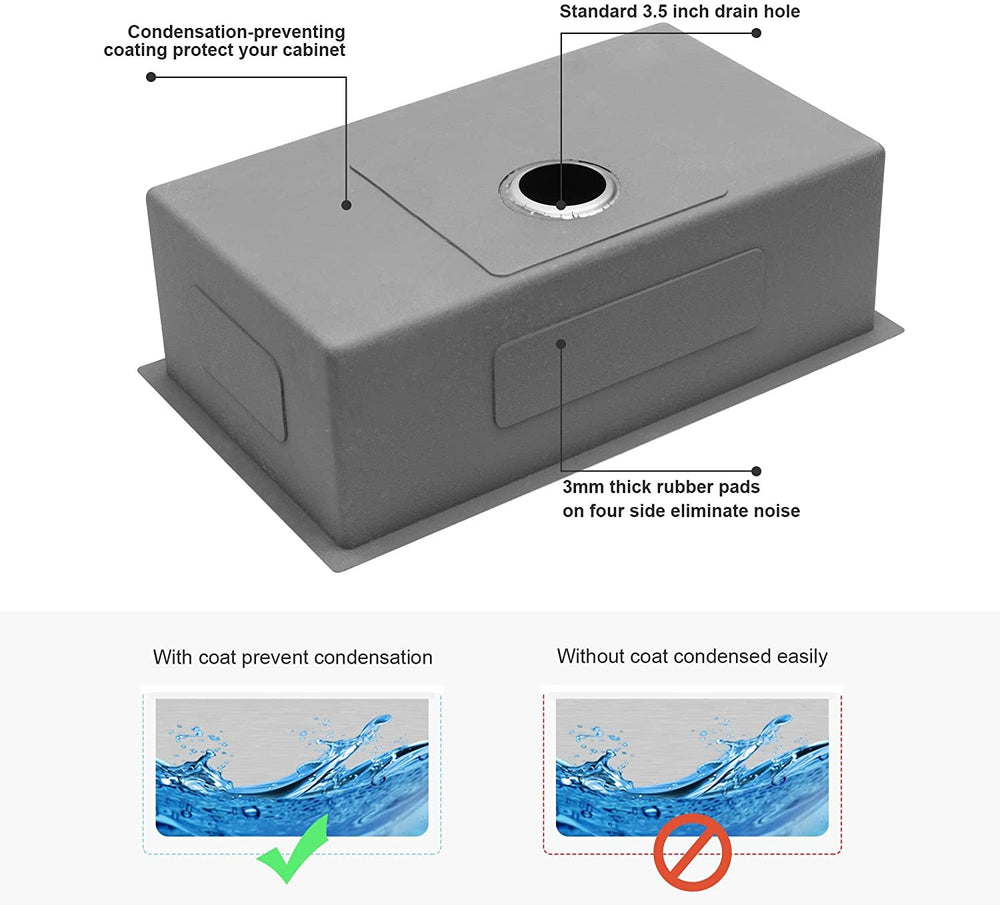 Sleek Undermount Kitchen Sink with Grid