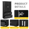 Sleek Black Bathroom Storage Cabinet with Adjustable Shelves