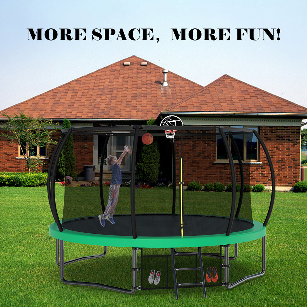 Jump & Play Trampoline with Safety Net & Ladder