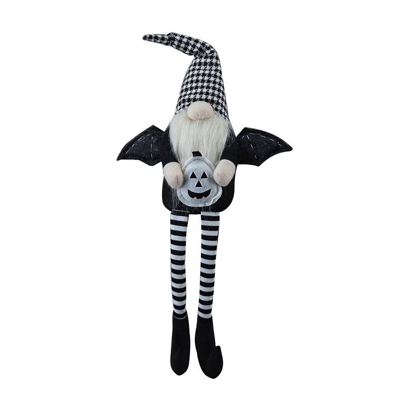 Whimsical Winged Black Gnome for Spooky Decor