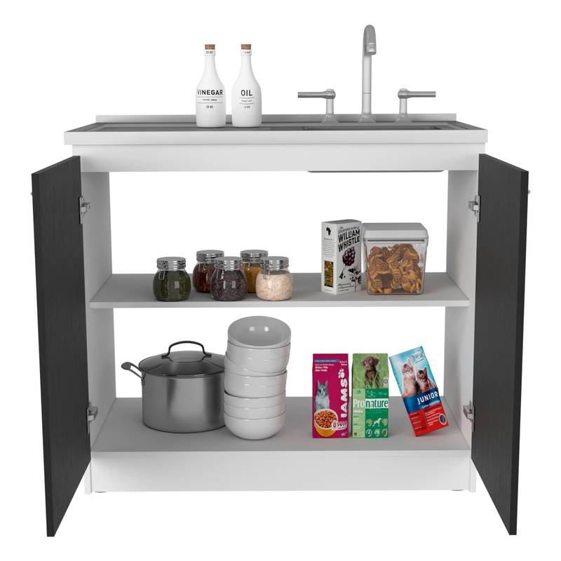 Stylish Utility Sink in White and Black