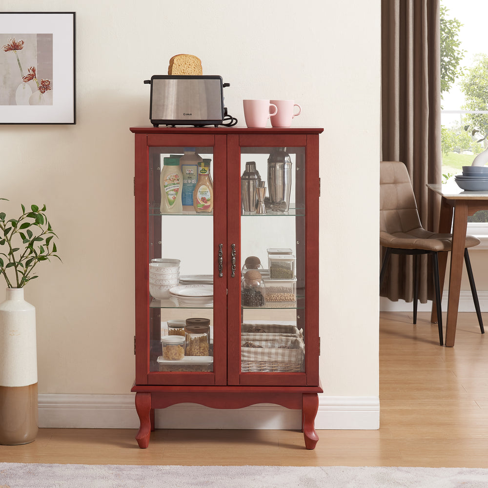 Charming Lighted Curio Cabinet with Glass Doors