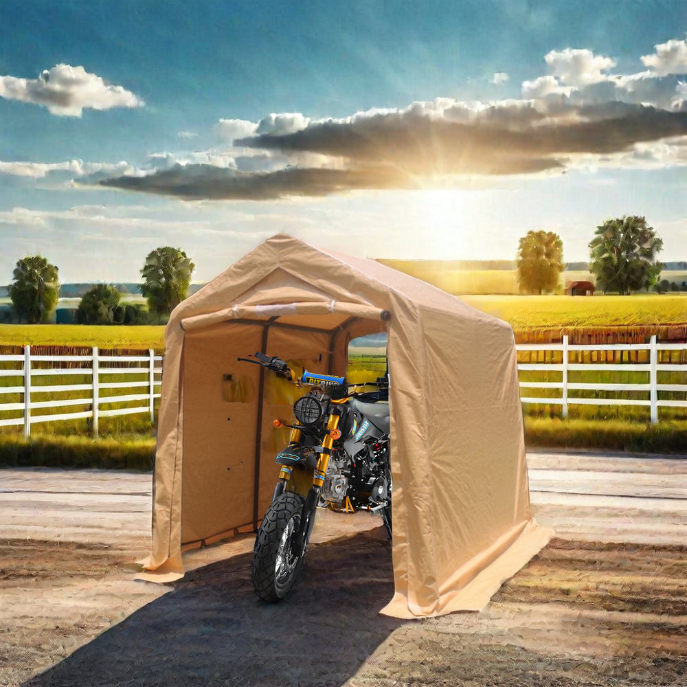 Portable Outdoor Garage Canopy with Roll-Up Doors