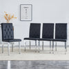 Elegant Black Armless Dining Chairs Set