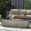 Charming Rectangle Outdoor Fire Table - Light Grey & Black