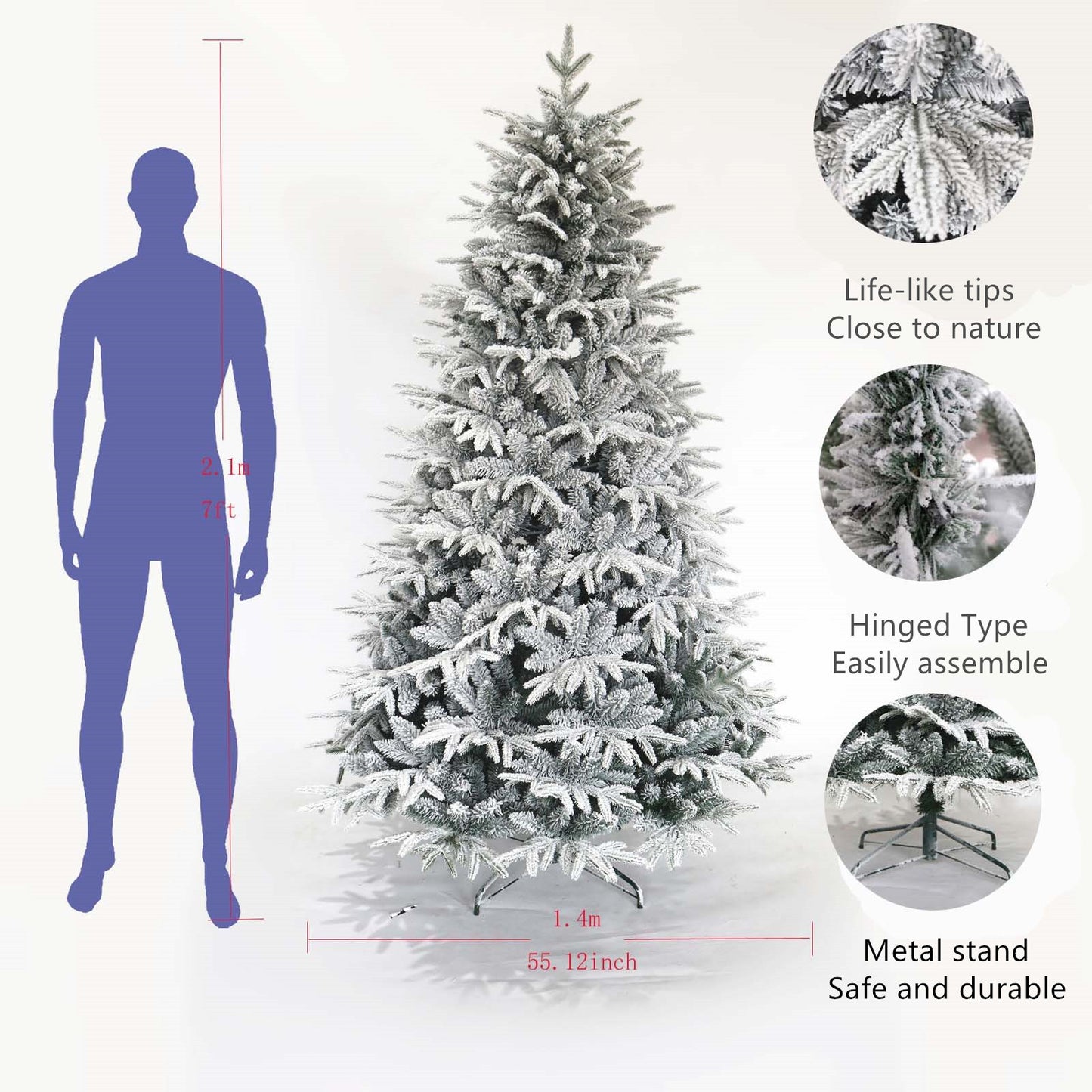 Frosted Pine Christmas Tree - Beautifully Realistic & Easy to Set Up