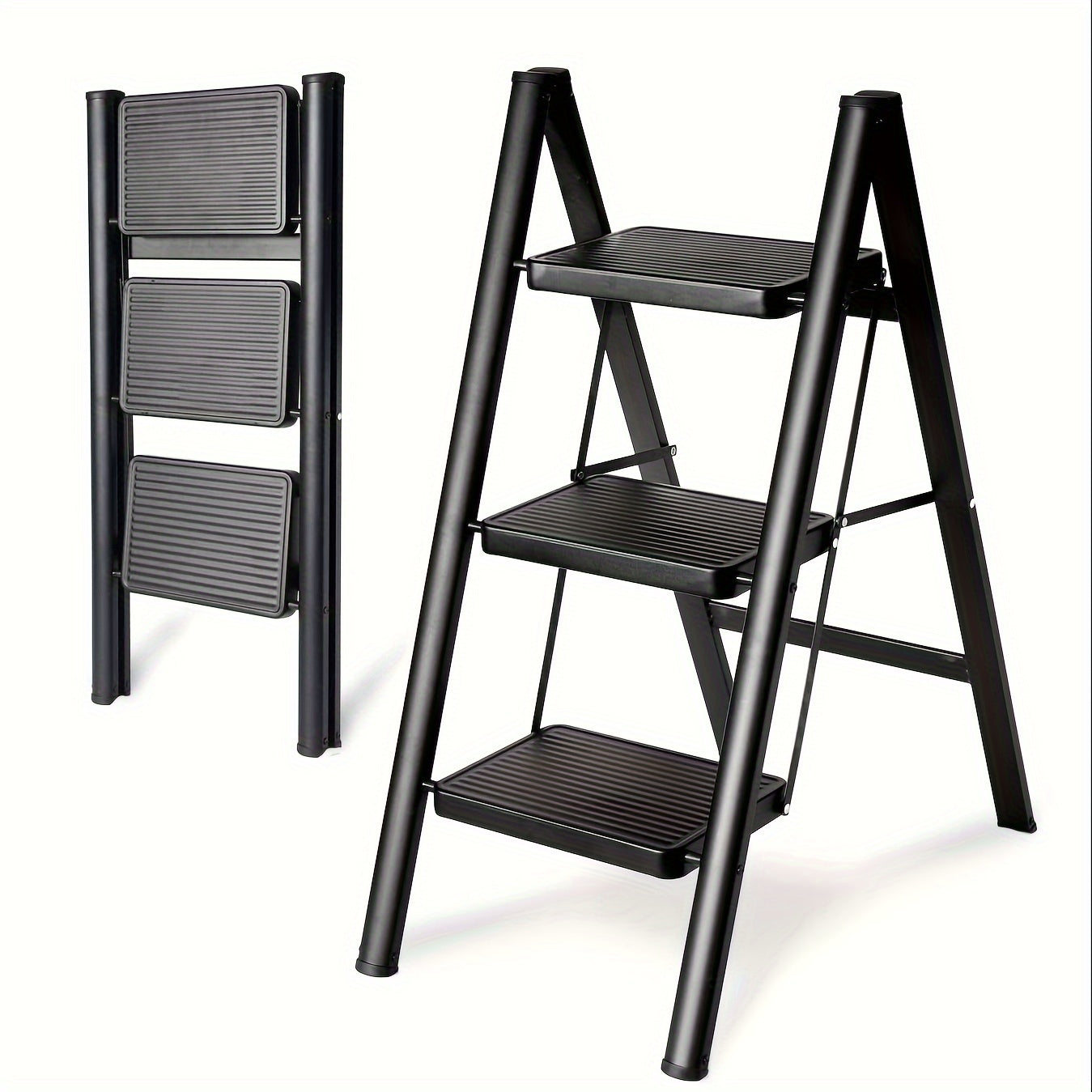 Easy Fold Aluminum Step Ladder - Sturdy & Portable!