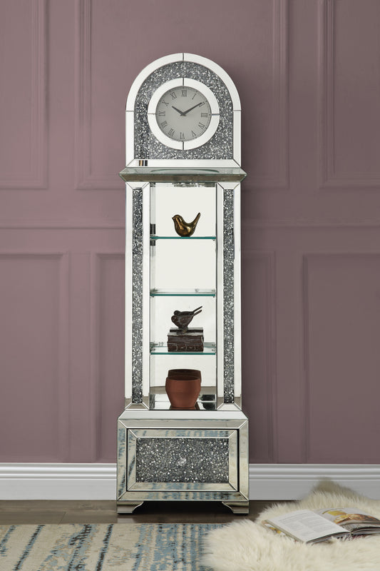 Noralie LED Grandfather Clock with Faux Diamond Accents