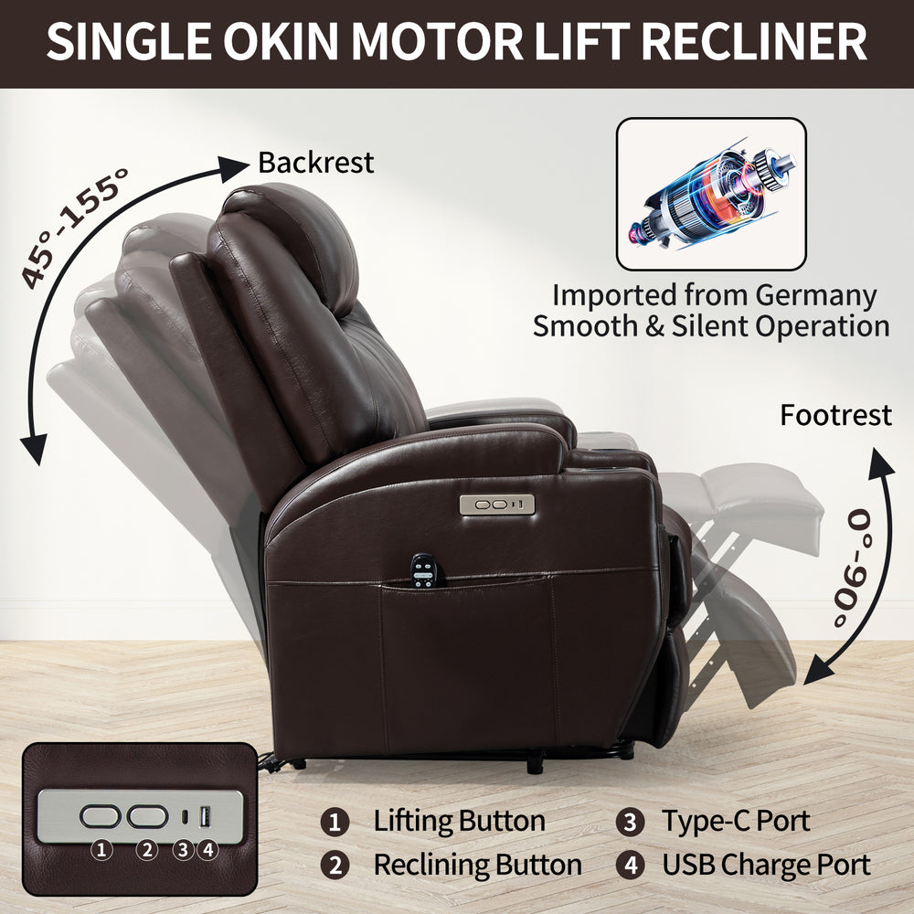 Cozy Lift Recliner with Vibration Massage and Heat for Seniors