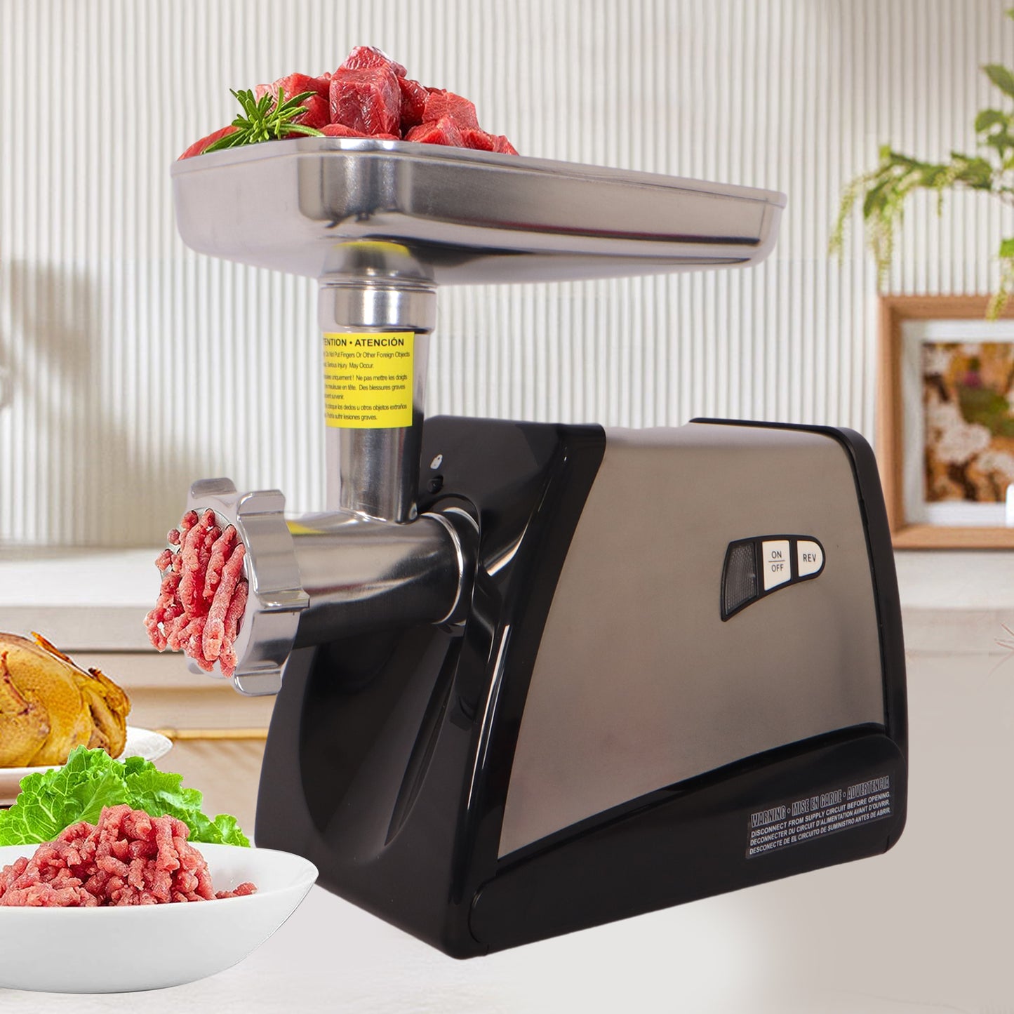 Savory Slicer: Stainless Steel Meat Grinder & Sausage Maker