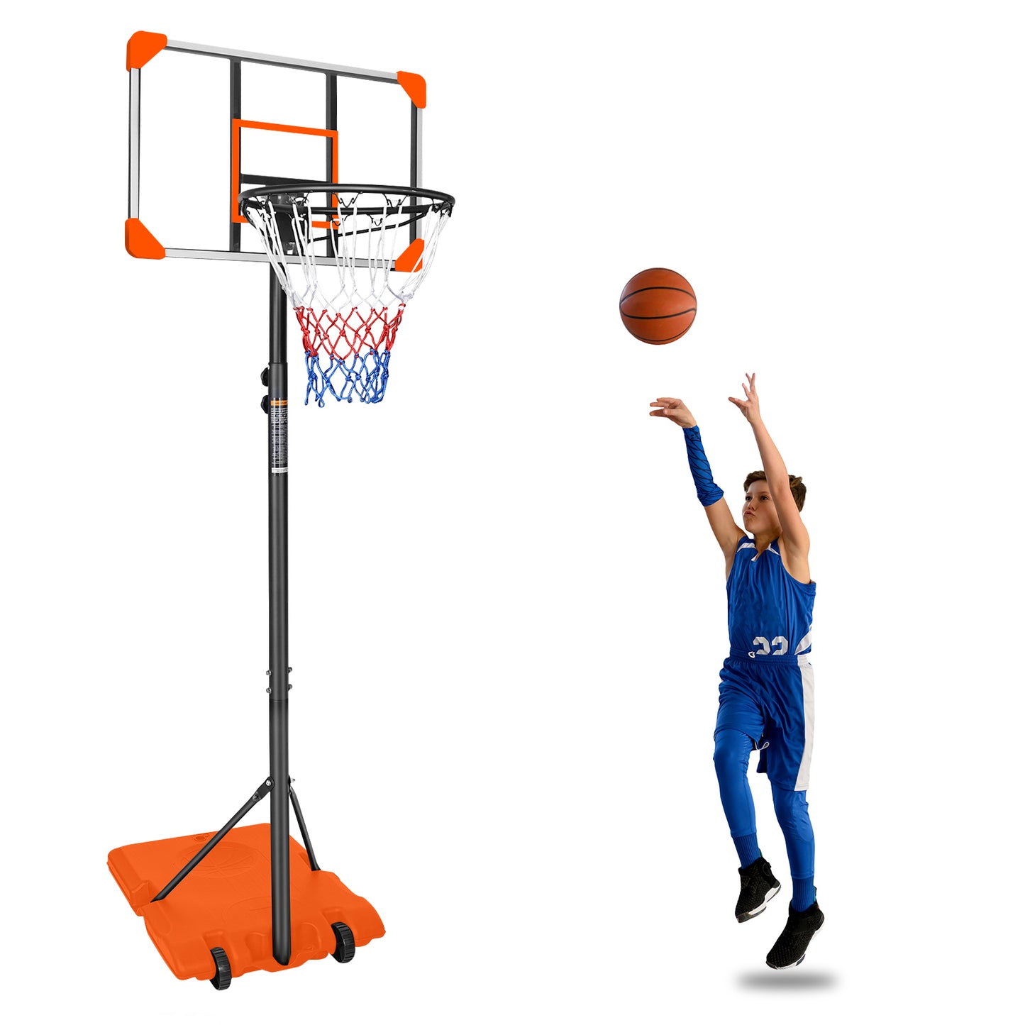 Easy-Move Adjustable Basketball Hoop for Indoor & Outdoor Fun