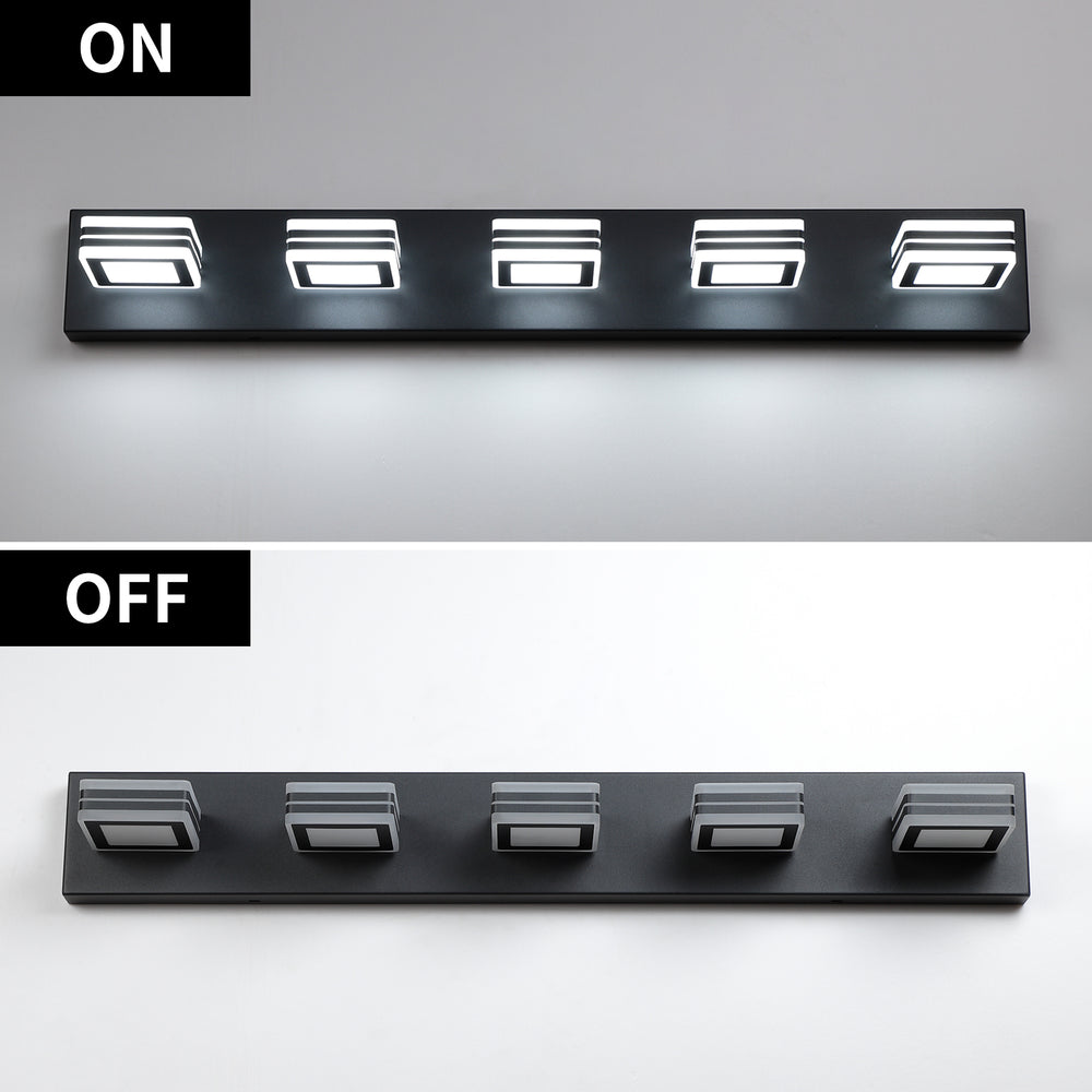 Sleek Black LED Vanity Light Bar