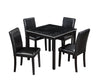 Chic Black Wooden Dining Set with Plush Chairs