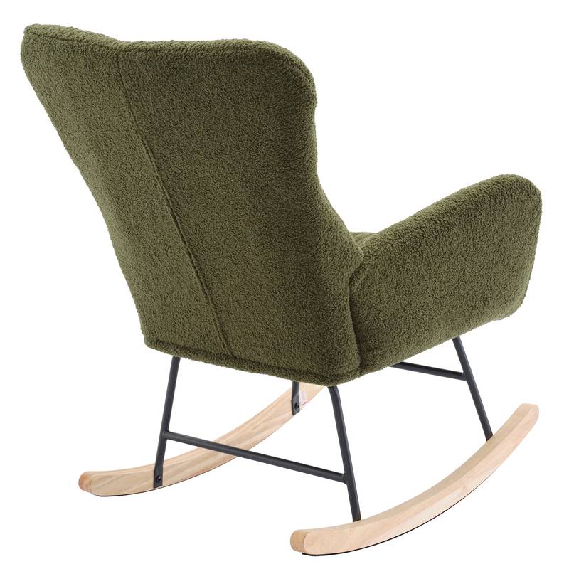 Cozy Teddy Rocking Chair in Dark Green