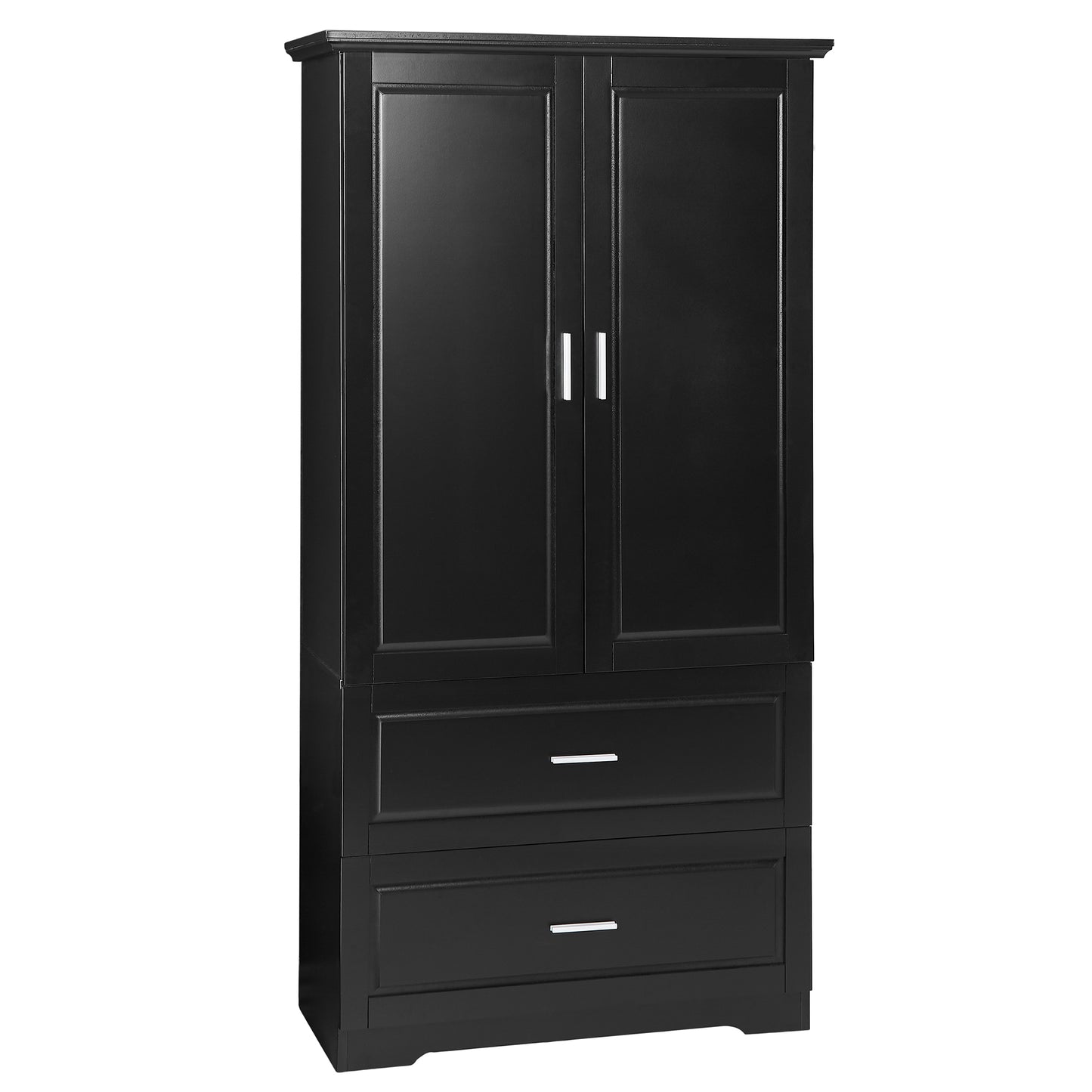 Sleek Black Bathroom Storage Cabinet with Adjustable Shelves