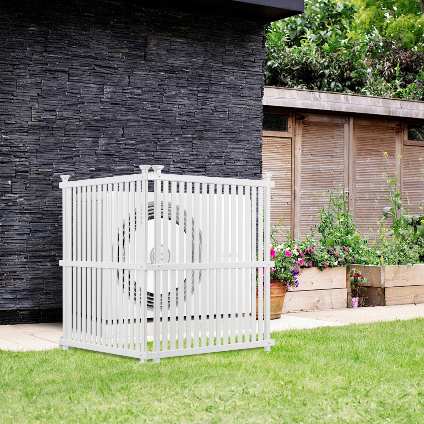 Chic Privacy Panels for Your AC & Trash Can