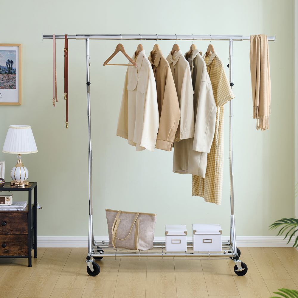 Ultimate Rolling Clothes Rack - Heavy Duty & Portable