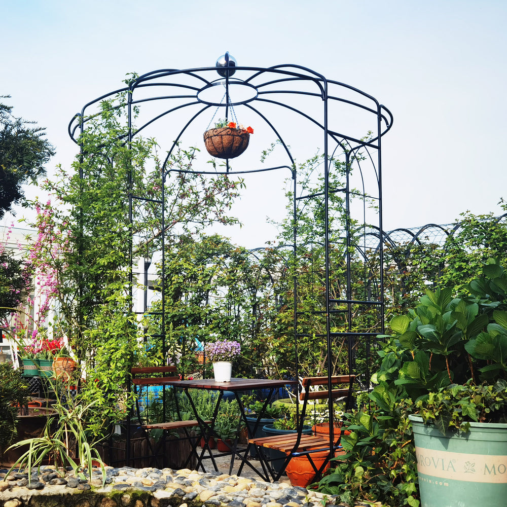 Chic Black Garden Arch for Celebrations