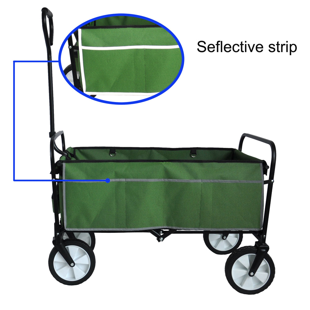 Green Foldable Wagon for Shopping and Beach Fun