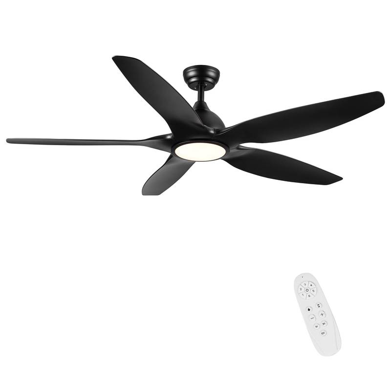 Sleek LED Ceiling Fan with Black Blades